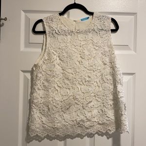 J. McLaughlin white lace tank